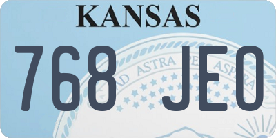 KS license plate 768JEO