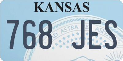 KS license plate 768JES