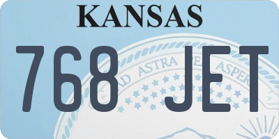 KS license plate 768JET