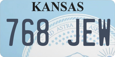 KS license plate 768JEW