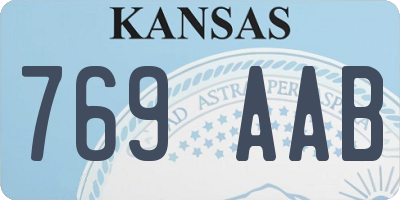 KS license plate 769AAB