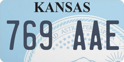 KS license plate 769AAE