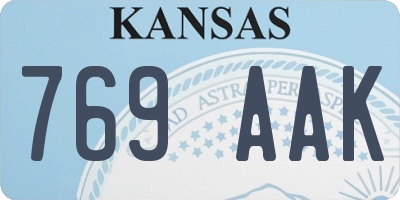 KS license plate 769AAK