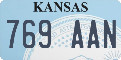 KS license plate 769AAN