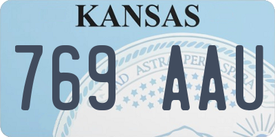 KS license plate 769AAU
