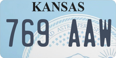 KS license plate 769AAW