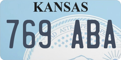 KS license plate 769ABA