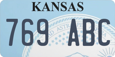 KS license plate 769ABC