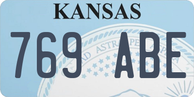 KS license plate 769ABE