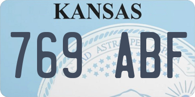 KS license plate 769ABF