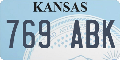 KS license plate 769ABK