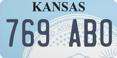 KS license plate 769ABO