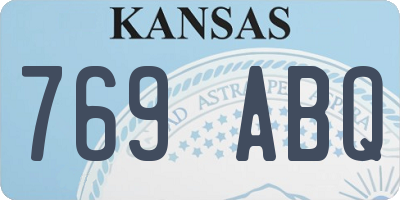 KS license plate 769ABQ