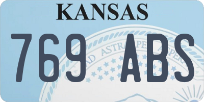 KS license plate 769ABS
