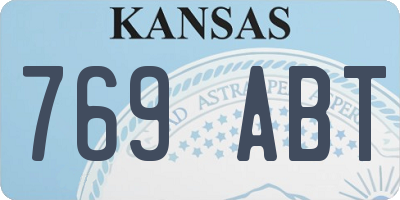 KS license plate 769ABT