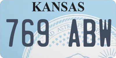 KS license plate 769ABW