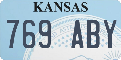 KS license plate 769ABY