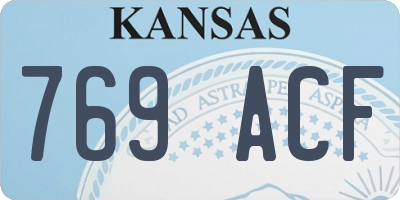 KS license plate 769ACF