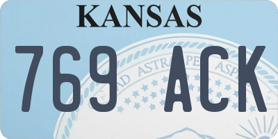 KS license plate 769ACK
