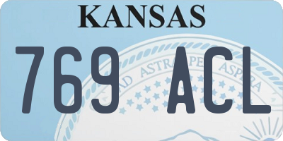 KS license plate 769ACL