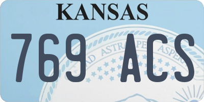 KS license plate 769ACS
