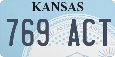 KS license plate 769ACT