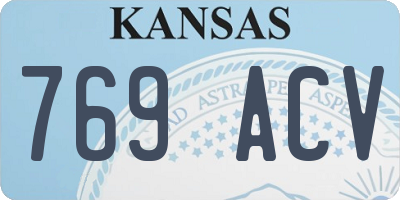KS license plate 769ACV