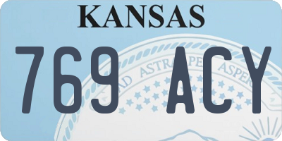 KS license plate 769ACY