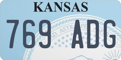 KS license plate 769ADG