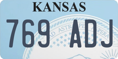 KS license plate 769ADJ