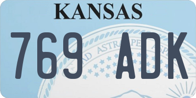 KS license plate 769ADK