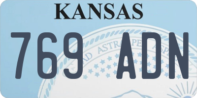 KS license plate 769ADN