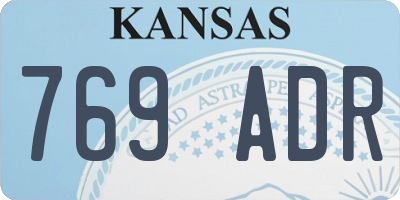 KS license plate 769ADR