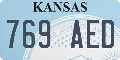KS license plate 769AED