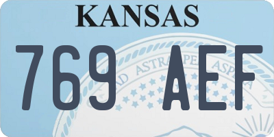 KS license plate 769AEF