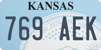 KS license plate 769AEK
