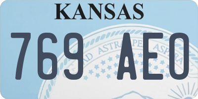 KS license plate 769AEO