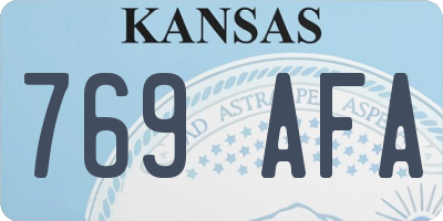 KS license plate 769AFA