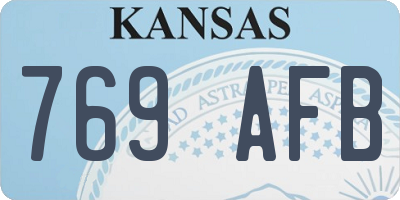 KS license plate 769AFB