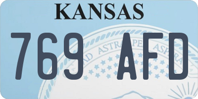 KS license plate 769AFD