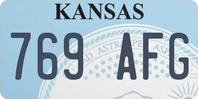 KS license plate 769AFG