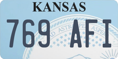 KS license plate 769AFI