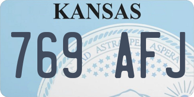 KS license plate 769AFJ