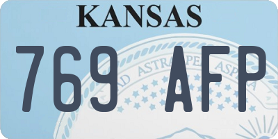 KS license plate 769AFP