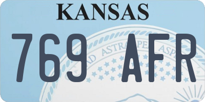 KS license plate 769AFR
