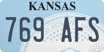 KS license plate 769AFS