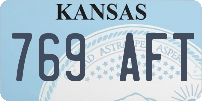 KS license plate 769AFT
