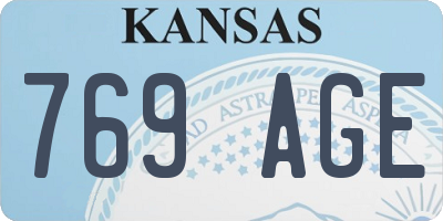 KS license plate 769AGE