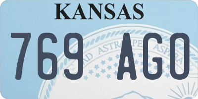 KS license plate 769AGO