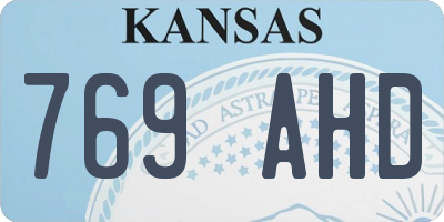 KS license plate 769AHD